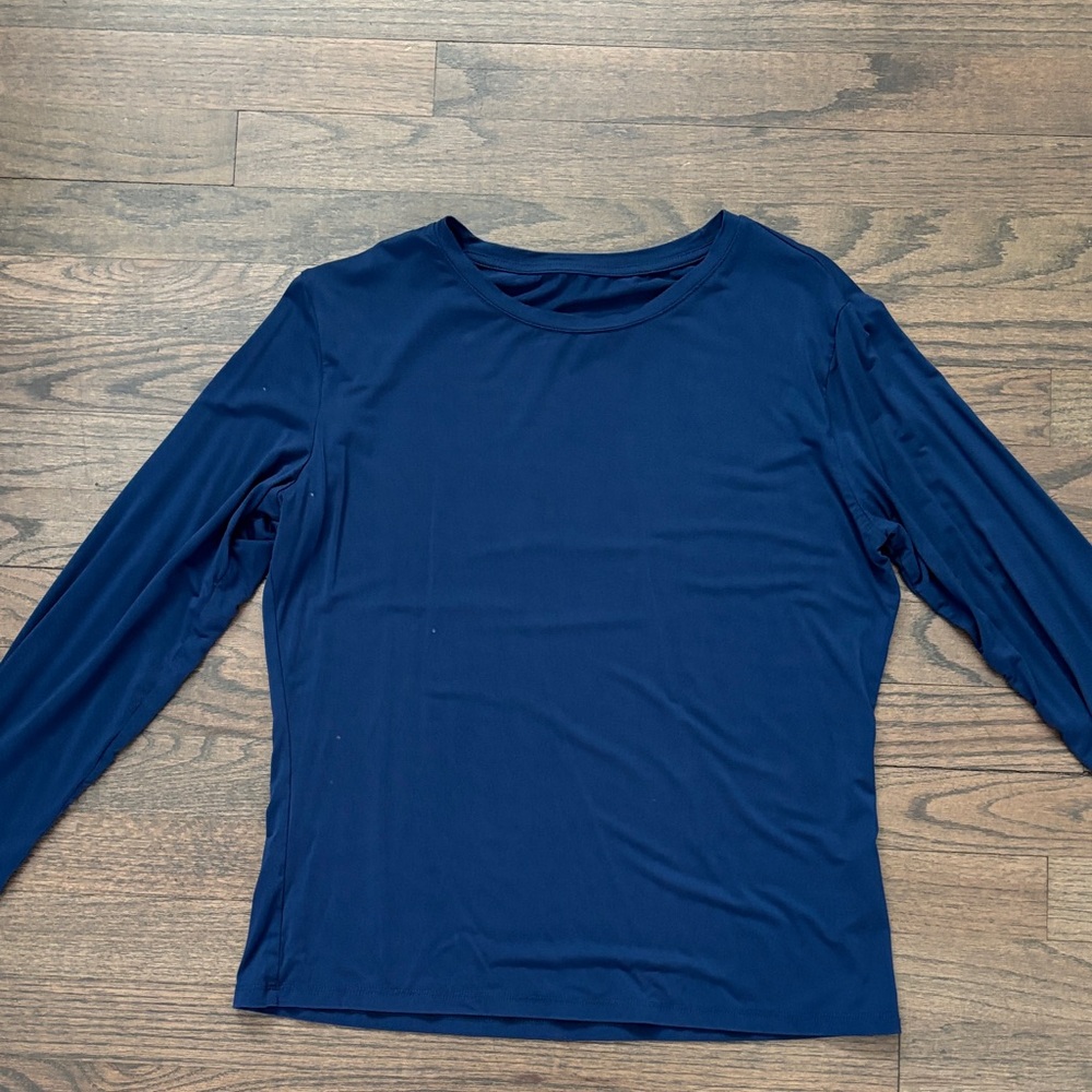 Women's Long Sleeve Crewneck Top - Navy